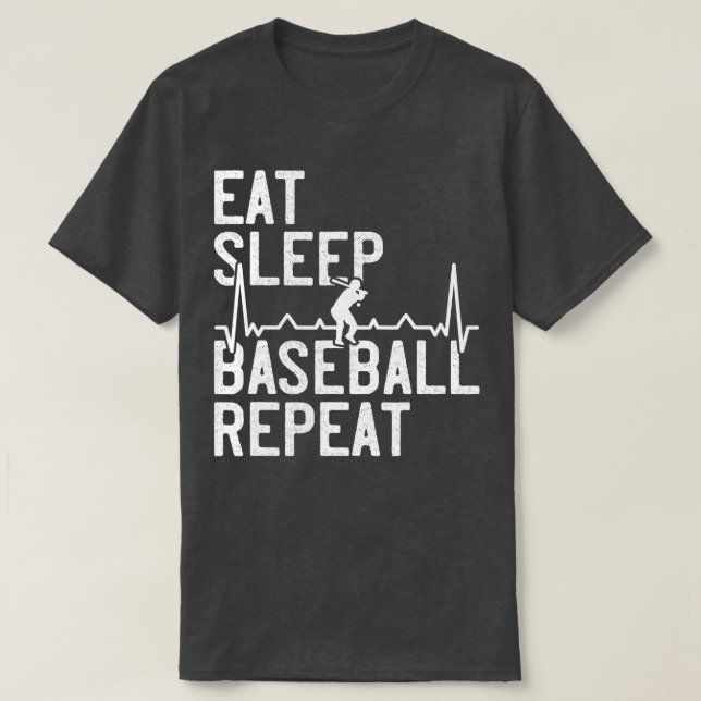 Eat Sleep Baseball Repeat Funny Baseball Player  T-Shirt (Design vorne)