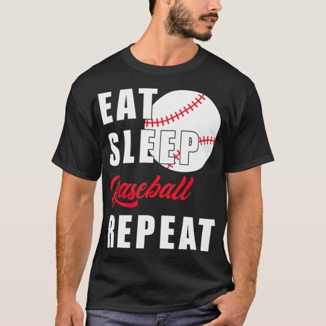 Eat Sleep Baseball Repeat usa Sandlot T-Shirt (Vorderseite)