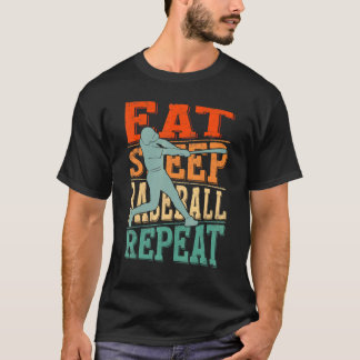 Eat Sleep Baseball Wiederholen Spieler Spielerfans T-Shirt