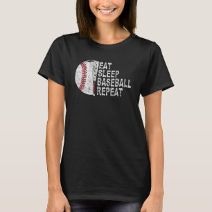 Eat Sleep Baseball Wiederholung Baseball Player Ba T-Shirt