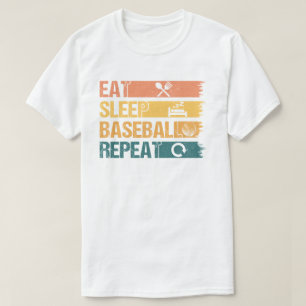 Eat Sleep Baseball Wiederholung Baseball Player Fu T-Shirt