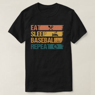 Eat Sleep Baseball Wiederholung Baseball Player Fu T-Shirt