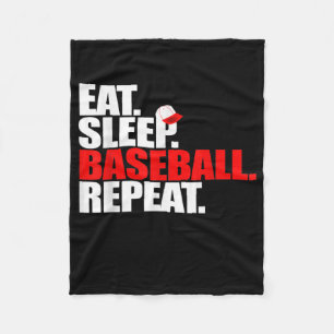 Eat Sleep Baseball Wiederholung Fangflotte Pitcher Fleecedecke