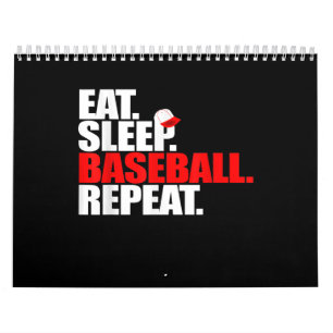 Eat Sleep Baseball Wiederholung Fangflotte Pitcher Kalender