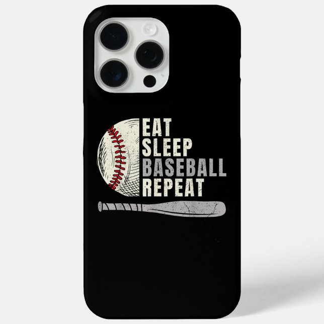 Eat Sleep Baseball Wiederholung Funny Baseball Pla Case-Mate iPhone Hülle (Rückseite)