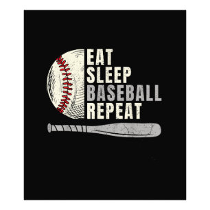 Eat Sleep Baseball Wiederholung Funny Baseball Pla Fotodruck