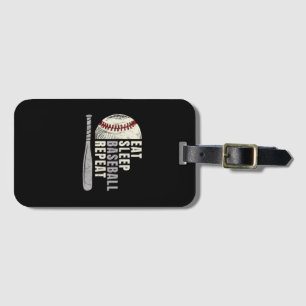 Eat Sleep Baseball Wiederholung Funny Baseball Pla Gepäckanhänger