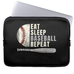 Eat Sleep Baseball Wiederholung Funny Baseball Pla Laptopschutzhülle