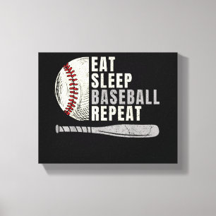 Eat Sleep Baseball Wiederholung Funny Baseball Pla Leinwanddruck