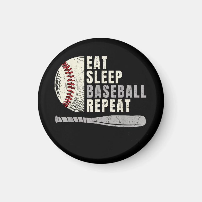 Eat Sleep Baseball Wiederholung Funny Baseball Pla Magnet (Vorne)