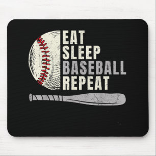 Eat Sleep Baseball Wiederholung Funny Baseball Pla Mousepad