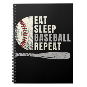 Eat Sleep Baseball Wiederholung Funny Baseball Pla Notizblock