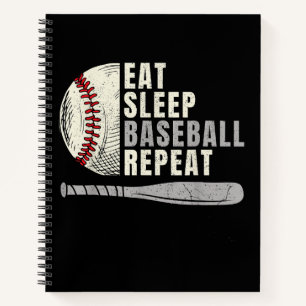 Eat Sleep Baseball Wiederholung Funny Baseball Pla Notizbuch