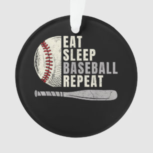 Eat Sleep Baseball Wiederholung Funny Baseball Pla Ornament