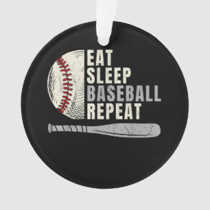 Eat Sleep Baseball Wiederholung Funny Baseball Pla Ornament
