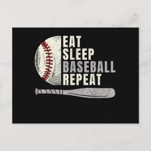 Eat Sleep Baseball Wiederholung Funny Baseball Pla Postkarte