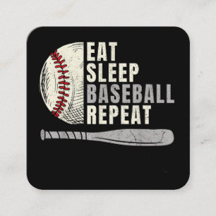 Eat Sleep Baseball Wiederholung Funny Baseball Pla Quadratische Visitenkarte