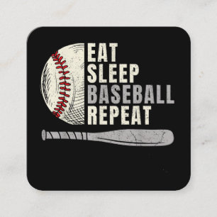 Eat Sleep Baseball Wiederholung Funny Baseball Pla Quadratische Visitenkarte