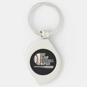 Eat Sleep Baseball Wiederholung Funny Baseball Pla Schlüsselanhänger