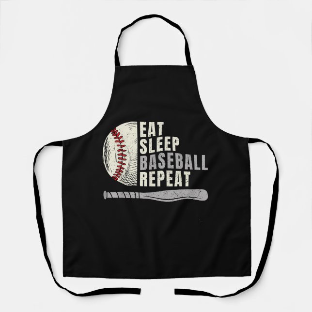 Eat Sleep Baseball Wiederholung Funny Baseball Pla Schürze (Vorderseite)