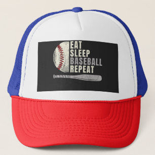 Eat Sleep Baseball Wiederholung Funny Baseball Pla Truckerkappe