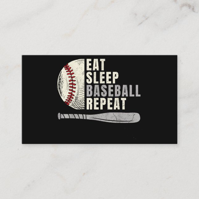 Eat Sleep Baseball Wiederholung Funny Baseball Pla Visitenkarte (Vorderseite)