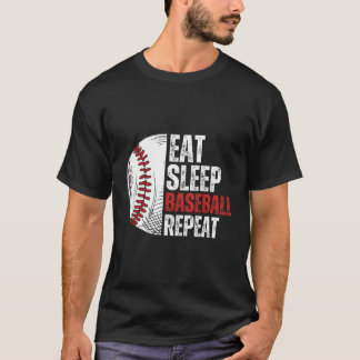 Eat Sleep Baseball Wiederholung Funny Baseball Spi T-Shirt