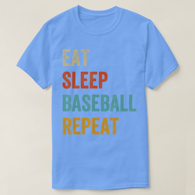 Eat Sleep Baseball Wiederholung Funny Sport Player T-Shirt (Design vorne)