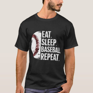 Eat Sleep Baseball Wiederholung - Vintages Sportde T-Shirt