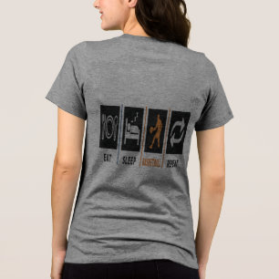 Eat Sleep Basketball Repeat Damen Rücken Druck  Tri-Blend Shirt