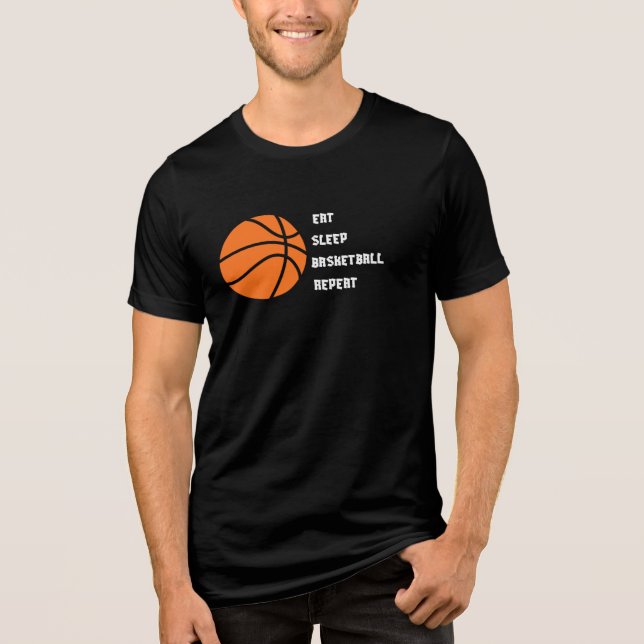 Eat Sleep Basketball Repeat on Unisex  Tri-Blend Shirt (Vorderseite)