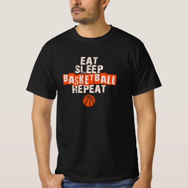 Eat, Sleep, Basketball, Repeat  T-Shirt (Vorderseite)
