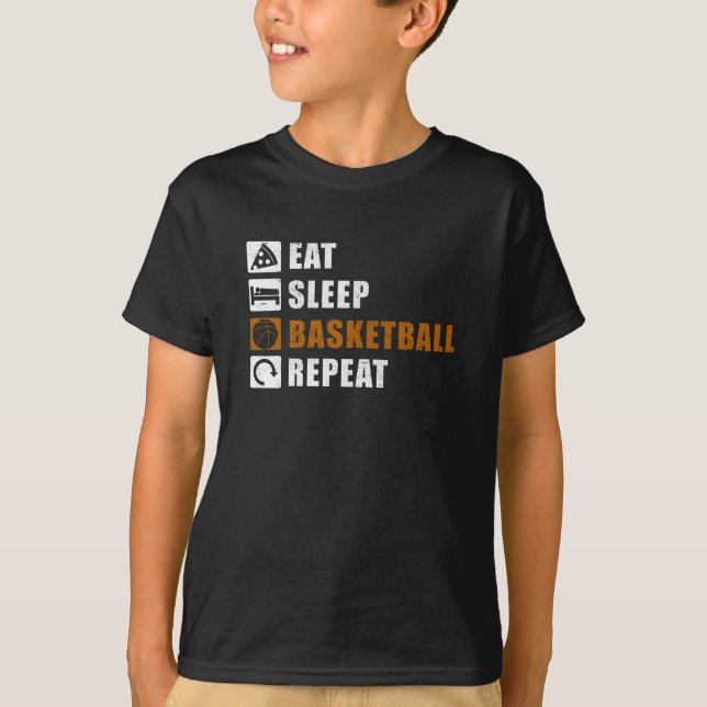 Eat Sleep Basketball Spieler Geschenk-Idee T-Shirt (Vorderseite)