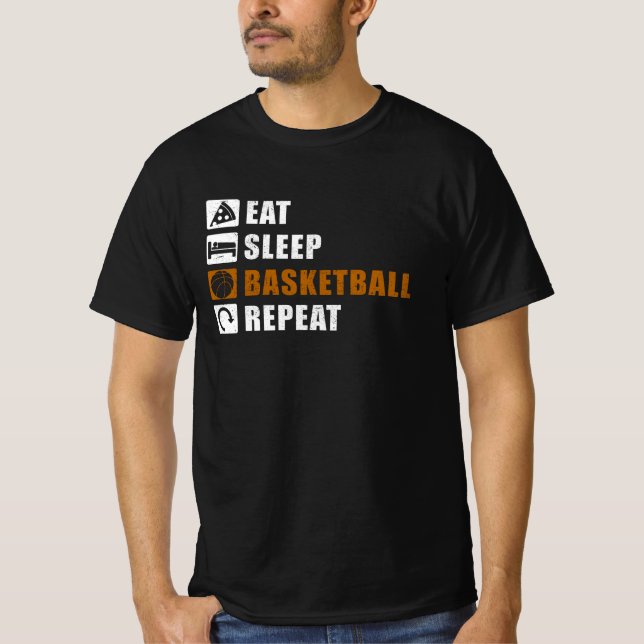 Eat Sleep Basketball Spieler Geschenk-Idee T-Shirt (Vorderseite)