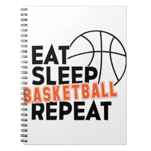 Eat Sleep Basketball Wiederholung Notizblock