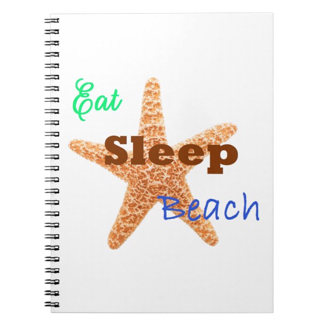 Eat Sleep Beach - Notebook Notizblock (Vorderseite)