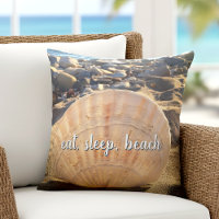 Eat Sleep Beach Seashell California Foto Skript