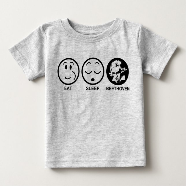 Eat Sleep Beethoven Baby T-shirt (Vorderseite)