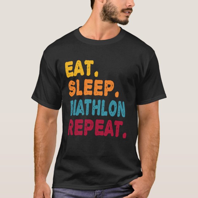 Eat Sleep Biathlon Repeat  Boys Men Women Sports P T-Shirt (Vorderseite)