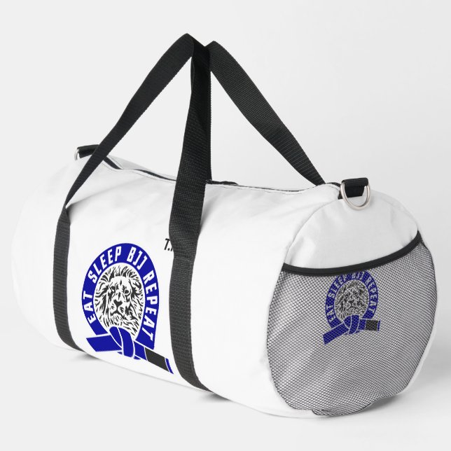 Eat Sleep BJJ Repeat - Blue Belt "Customizable" Du Duffle Bag (Rechte Ecke)