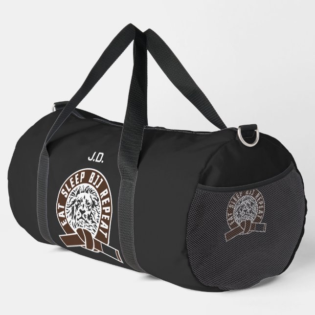 Eat Sleep BJJ Repeat - Brown Belt "Customizable" Duffle Bag (Rechte Ecke)