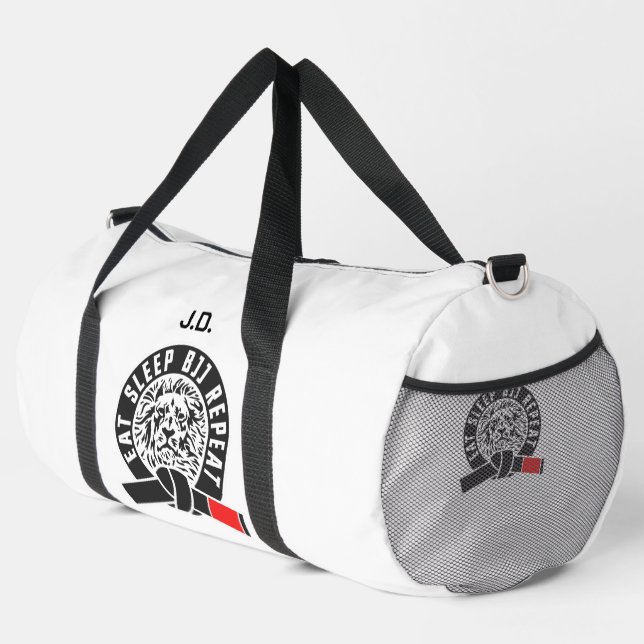 Eat Sleep BJJ Wiederholung "Customizable" Gi Duffle Bag (Rechte Ecke)
