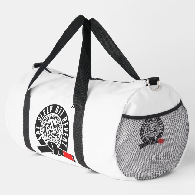 Eat Sleep BJJ Wiederholung "Customizable" Gi Duffle Bag (Rechte Ecke)