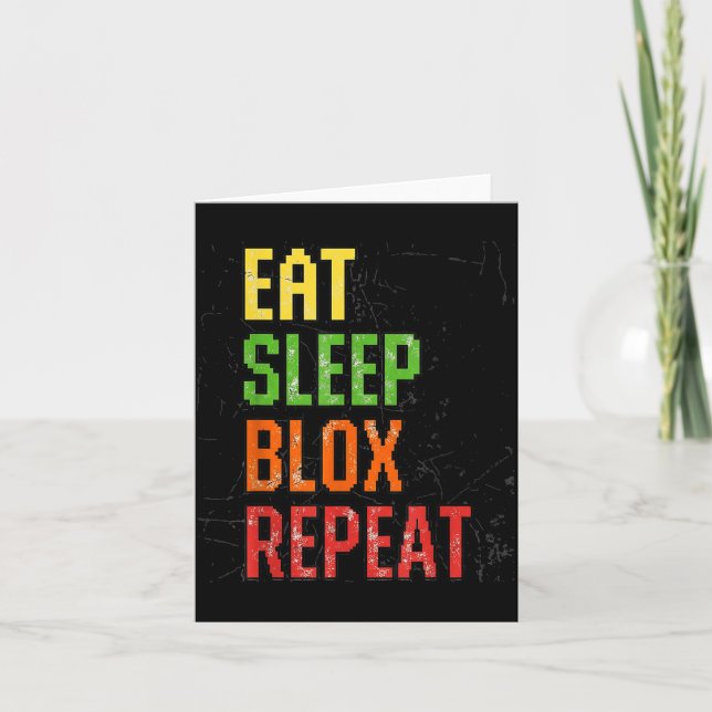 Eat Sleep Blox Repeat, Blox Gaming, Funny Blox Cos Karte (Vorderseite)