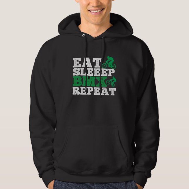 Eat Sleep Bmx Repeat  Bmx Rider Hoodie (Vorderseite)