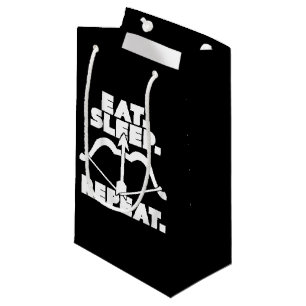 Eat Sleep-Bogen-Bogenschießen Kleine Geschenktüte