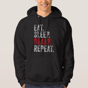 Eat Sleep Braap Wiederholung Dirt Bike Motocross V Hoodie