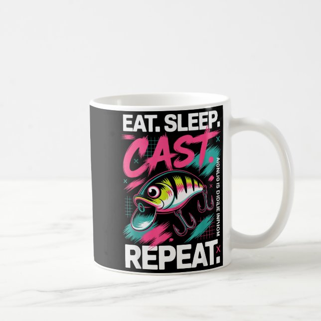 Eat Sleep Cast Repeat Fishing Lover Men Dad Christ Kaffeetasse (Rechts)