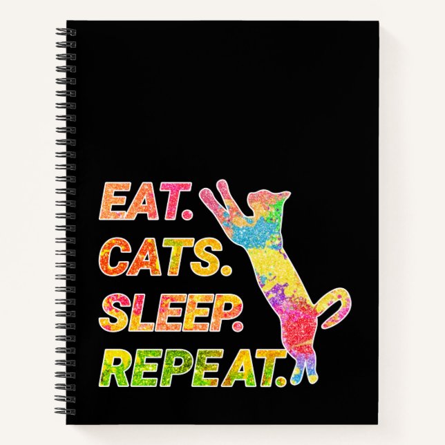 Eat, Sleep, Cats, Repeat Notizbuch (Vorderseite)