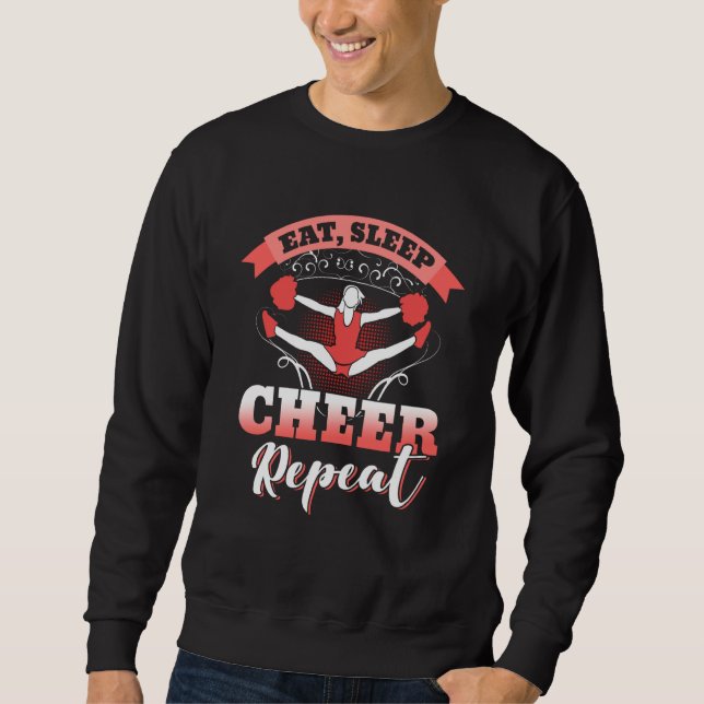 eat sleep cheer repeat Amazing Cheerleading Sweatshirt (Vorderseite)